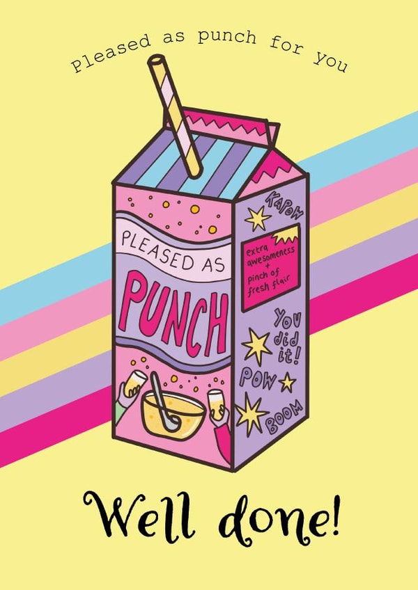 Pleased as punch flavoured punch! Well done card created by The Sugar Bell