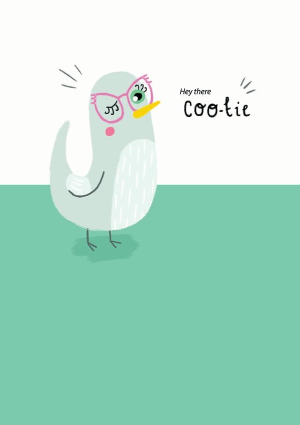 Funny pigeon any occasion card created by Bronte Laura Illustration