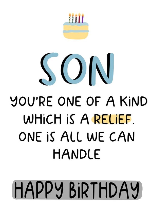 Funny son happy birthday card created by LynseyLovez