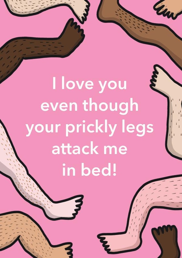Prickly Legs Valentines Card created by Bronte Laura Illustration