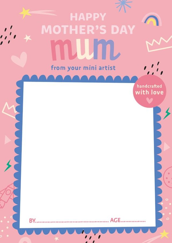 Cute Mothers Day Card - Mum - From Your Mini Artist Handcrafted With Love created by frances Wilson