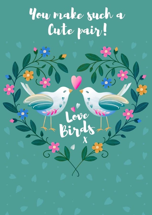 A cute pair of Love Birds created by Lorna Helen Prints