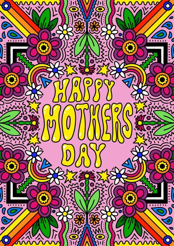 Pretty Mothers Day Card - 70s - Happy Mothers Day created by Ailish Beadle
