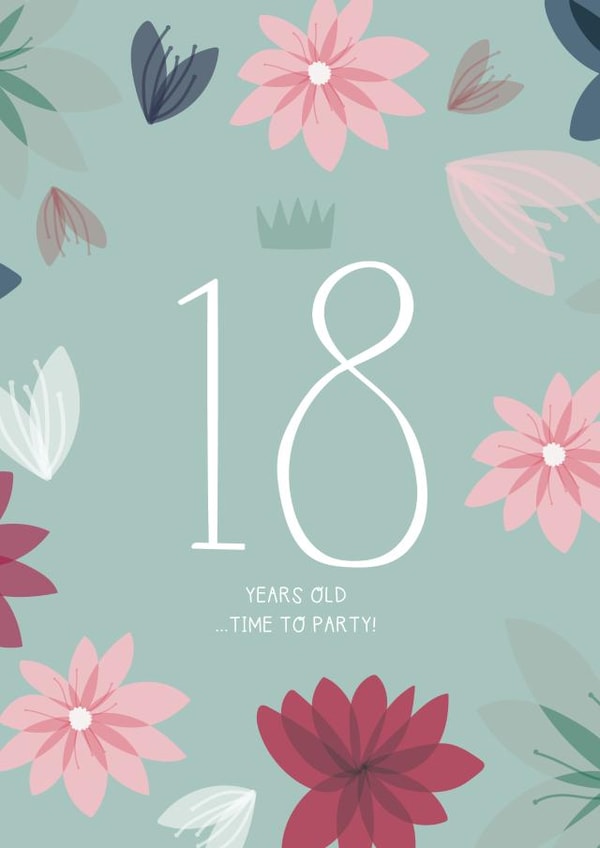 18th Birthday Card - Time to Party! created by Two For Joy Illustration