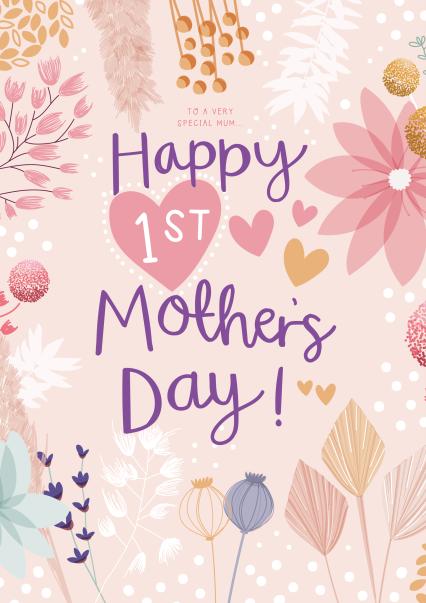 Happy First Mother's Day Card Template PosterMyWall