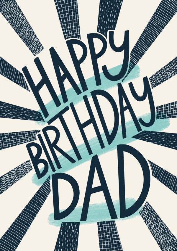 Classic Birthday Card - For Dad - Modern Typography created by Christine Cuddihy Illustration