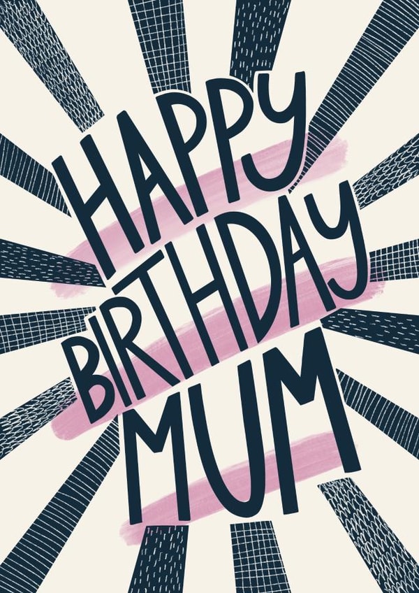 Happy birthday mum card created by Christine Cuddihy Illustration