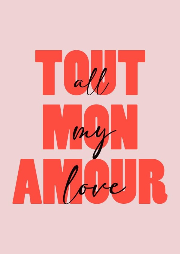 All my love in French Valentine's Card created by Daisy O'Grady