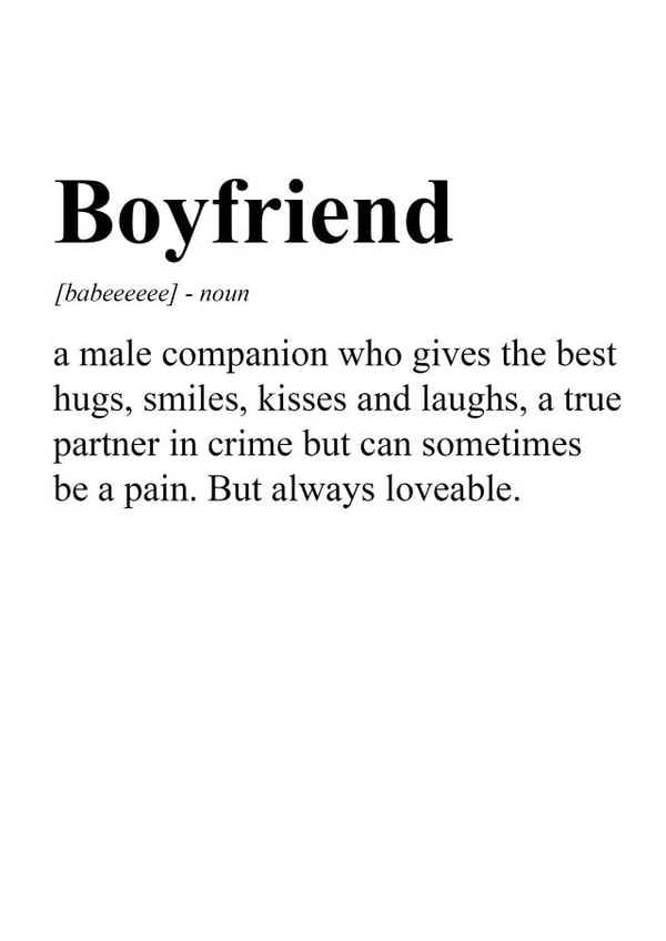 Heartfelt Birthday/Valentine's Day Card - For Boyfriend - Definition created by TwinFinDesigns