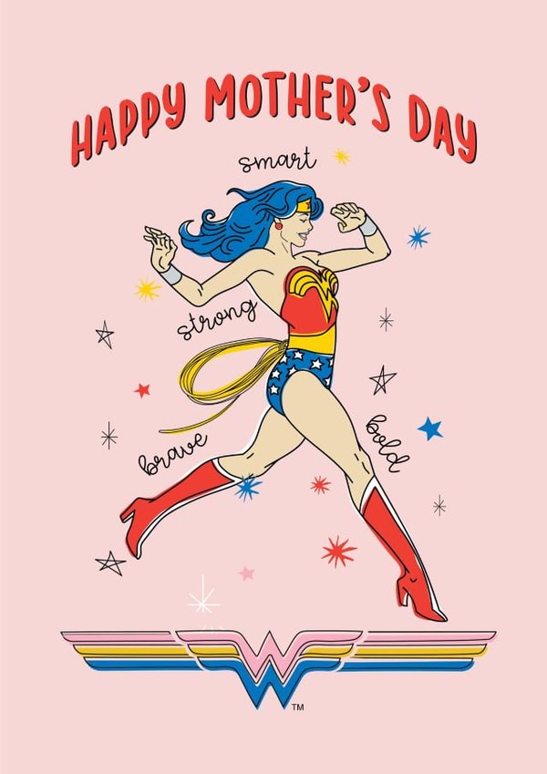 Wonder Woman call out Mother's Day card created by Cardology