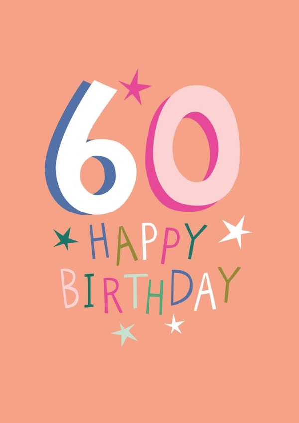 60th Birthday star card created by Pablo and Pickle Studio