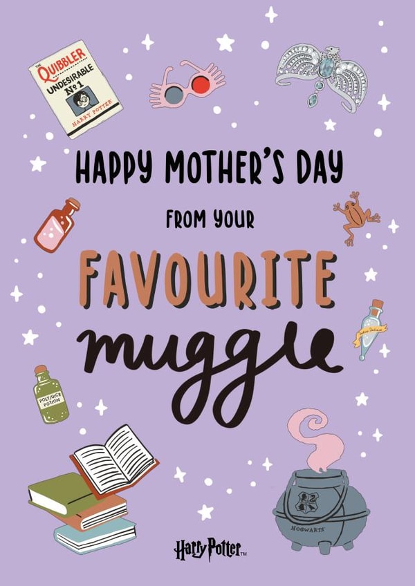 Harry Potter Favourite Muggle Mother's Day card 1001 created by Cardology