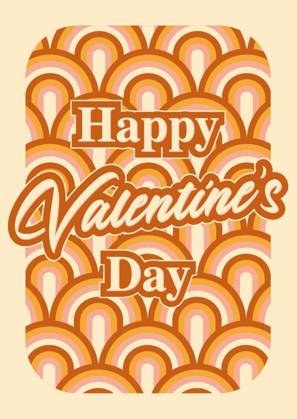 70s Retro Valentine's Day Card created by Moonrise Design Co.