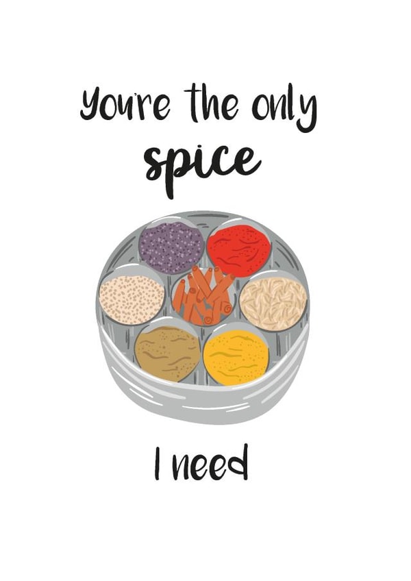 You're The Only Spice I Need - South Asian - Valentine's Day Card created by Gheetings Cards