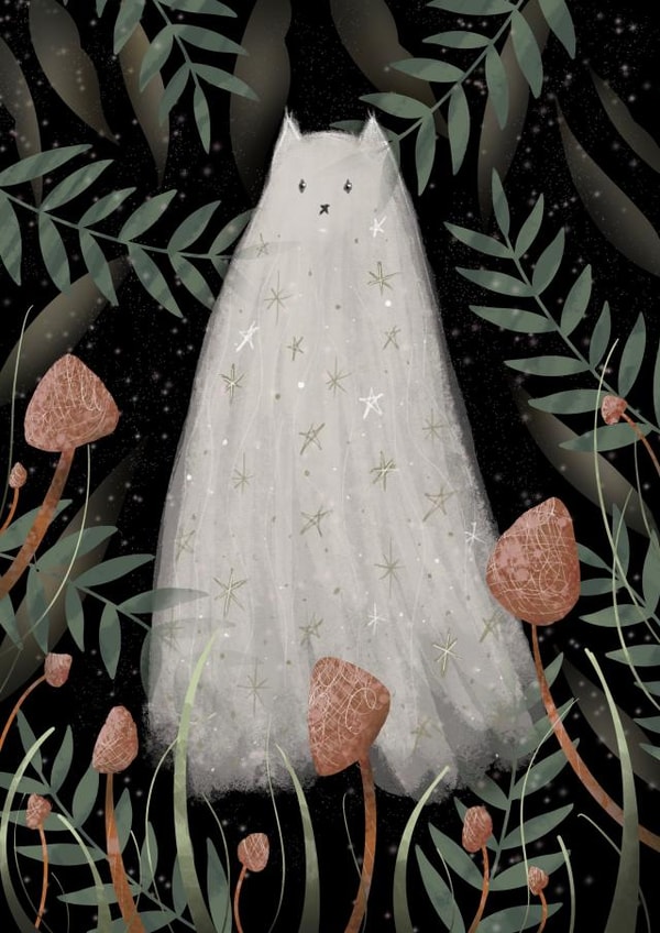 Ghost Kitty Card created by LHPTATTOO