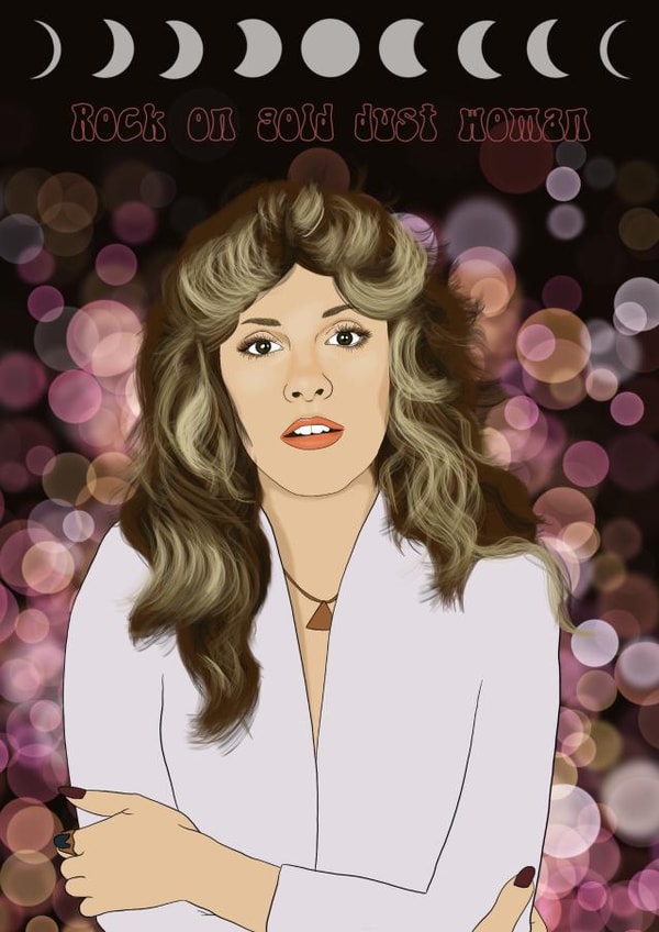 Birthday, friend, Mother’s Day, congratulations, new job, Stevie Nicks created by Alexa Makes Cards