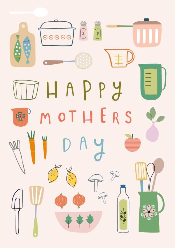 Mothers day cooking themed card created by Sally Payne Design