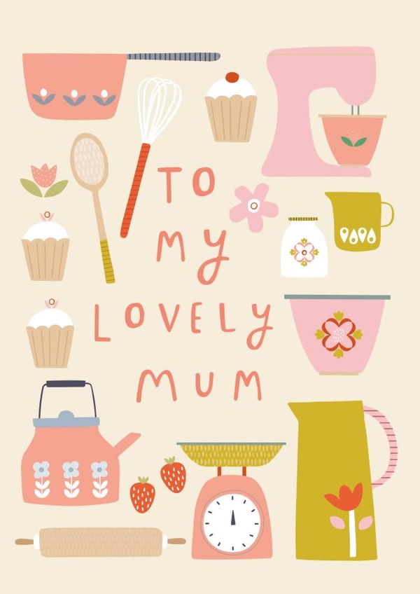 Baking themed mothers day card created by Sally Payne Design