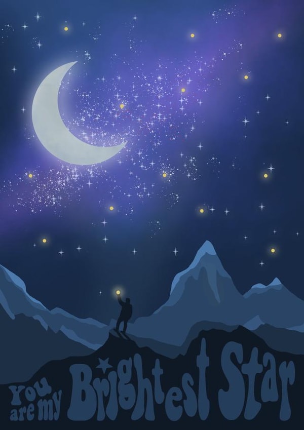You are my brightest star card created by Altitude Illustrations