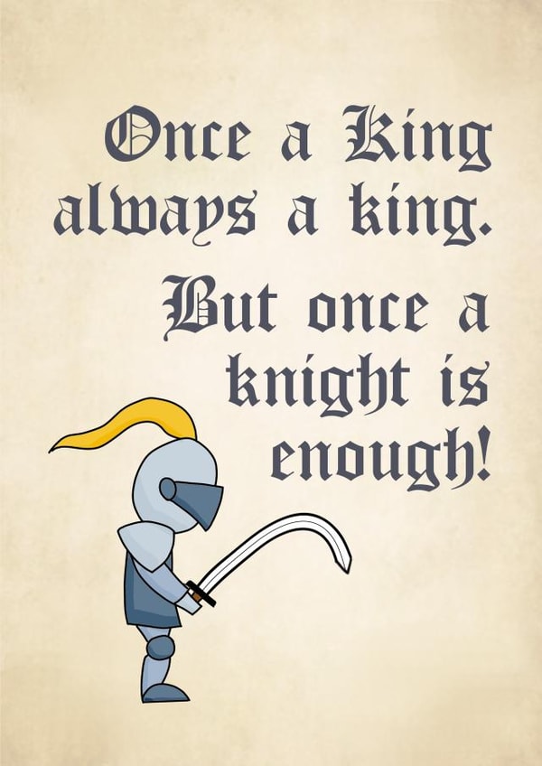Medieval King Knight Valentine's Anniversary Card created by Pottsy Prints