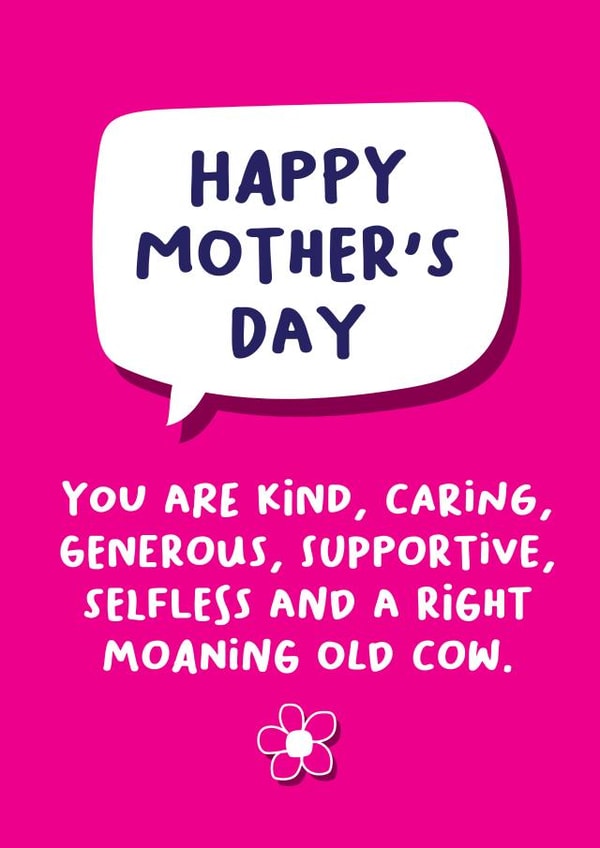 Cheeky Mothers Day Card - Mum - Moaning Old Cow created by Norm & Then