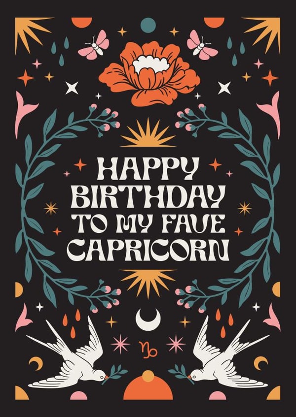 Happy Birthday To My Fave Capricorn Card created by Oh Ellie Studio