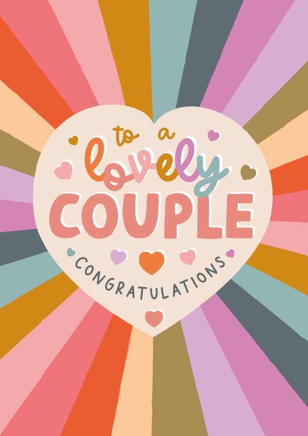 Congratulations to a Lovely Couple Good News Engagement Card created by The Pattern Press