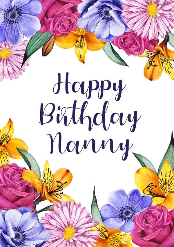 Happy Birthday Nanny Watercolour Floral Card created by Zoe-Claire