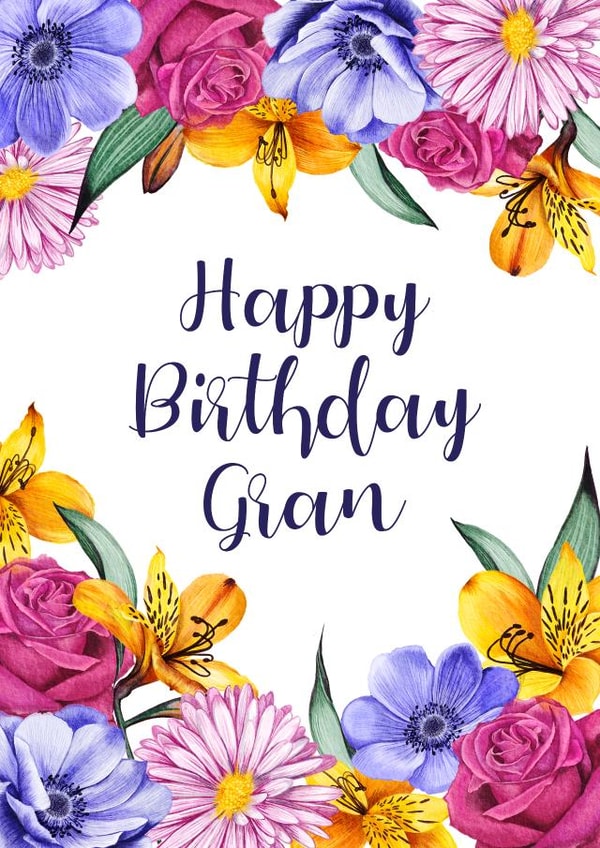 Happy Birthday Gran Watercolour Floral Card created by Zoe-Claire