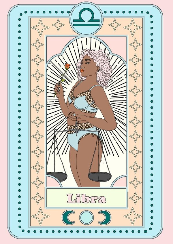 LIBRA BIRTHDAY CARD created by Emily Nash