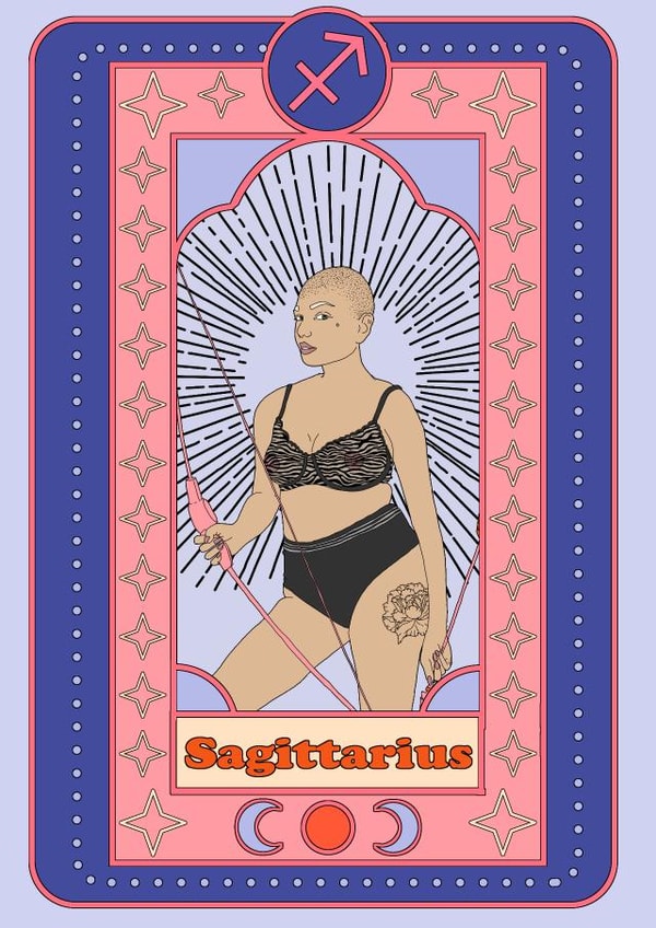 Fun Birthday Card - Sagittarius - Birthday created by Emily Nash