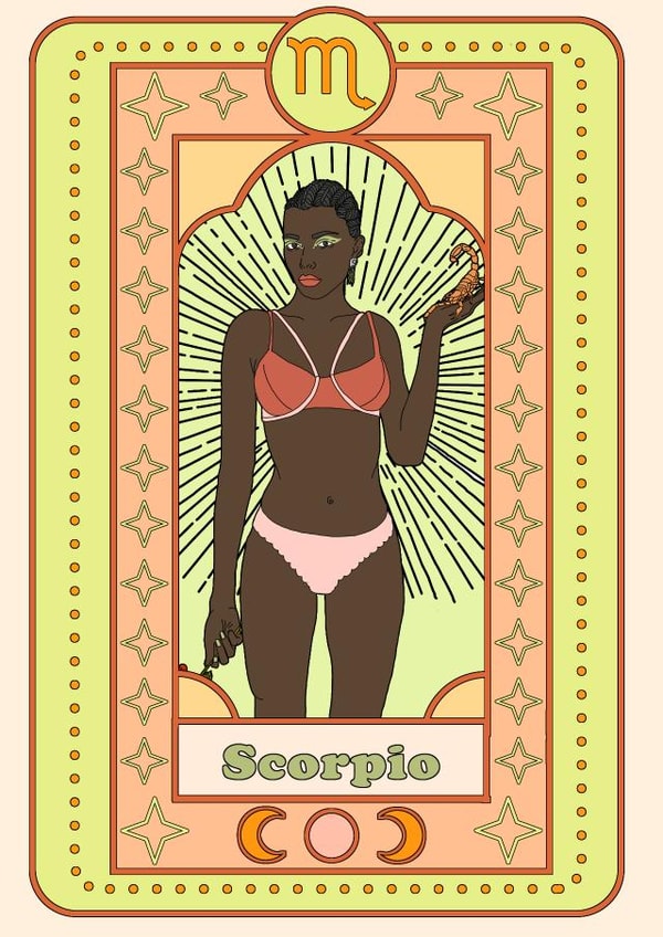 Modern Birthday Card - Scorpio - Astrology created by Emily Nash
