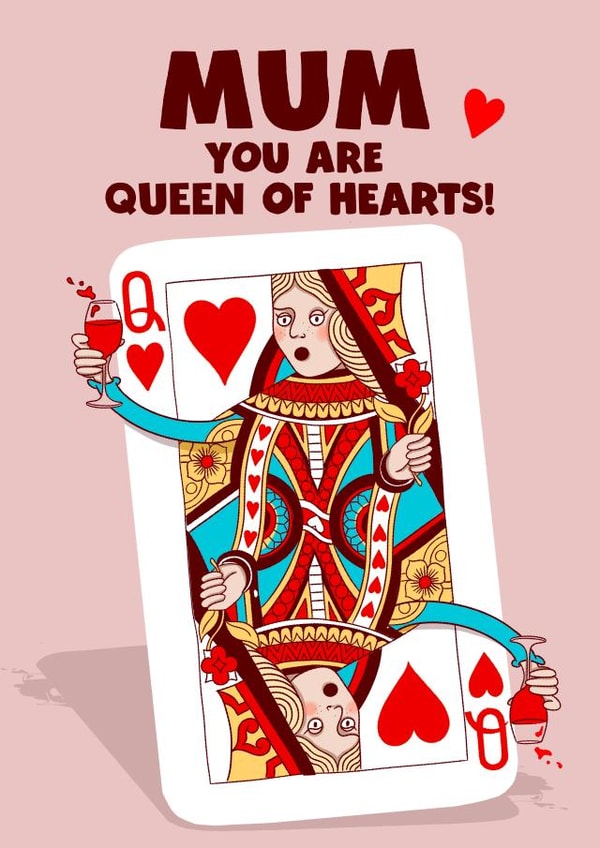 Mum, Queen of Hearts card created by Kasia Cards