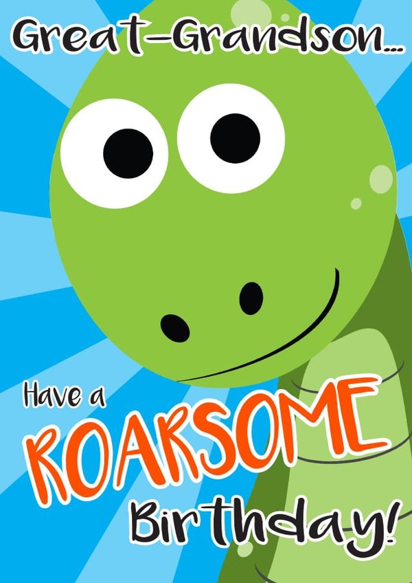 Have a roarsome birthday, Great-Grandson created by Vivid Frog Design 