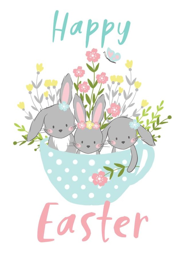Cute Easter bunnies. created by Natalia Blyzen