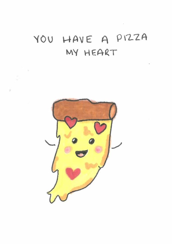 Pizza my heart valentines / birthday card created by Hackney Gems 
