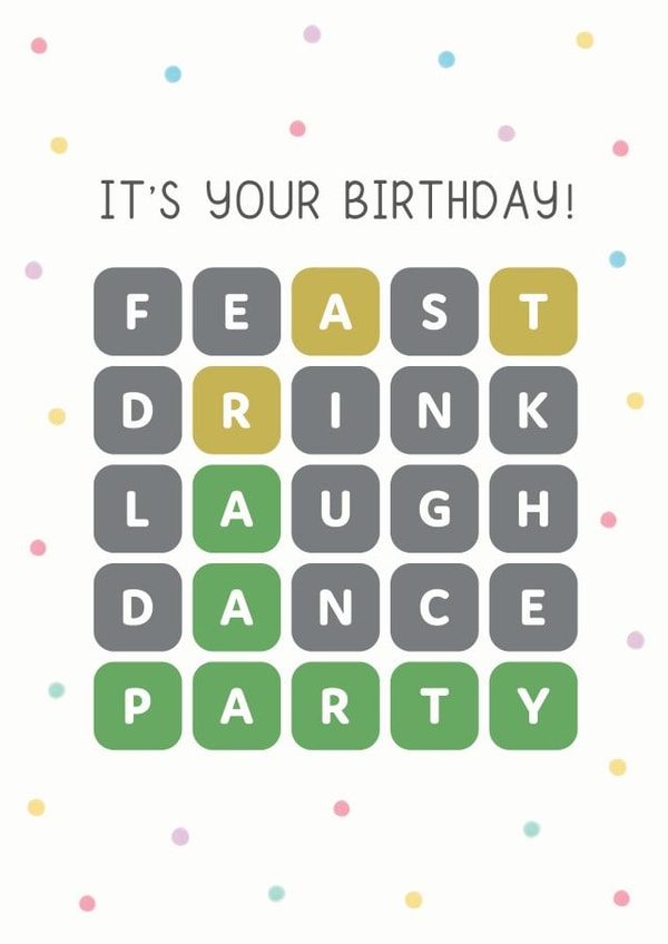 Wordle Birthday Card - Game - Party created by Design By Day