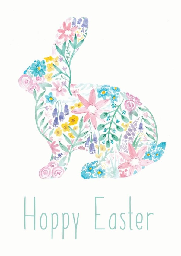 Floral bunny happy easter card created by Charlotte Wade