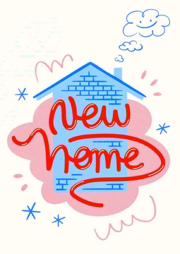 Cute Contemporary New Home Card - House created by Angharad Ffion Design 