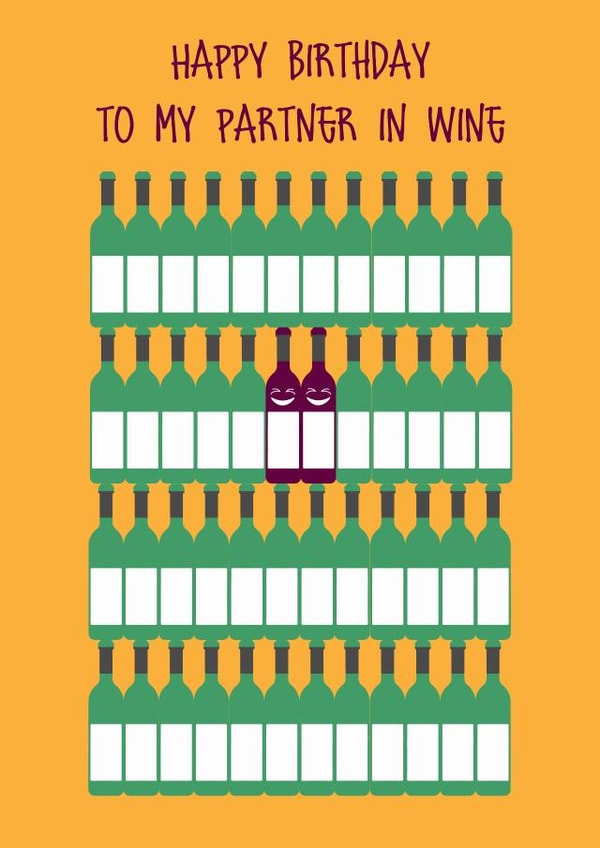 Partner in Wine Birthday Card created by Lidia Ranns