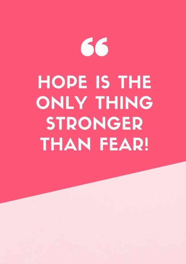 IVF Card - Hope is stronger than fear created by The Infertile Mum @mummataralouise