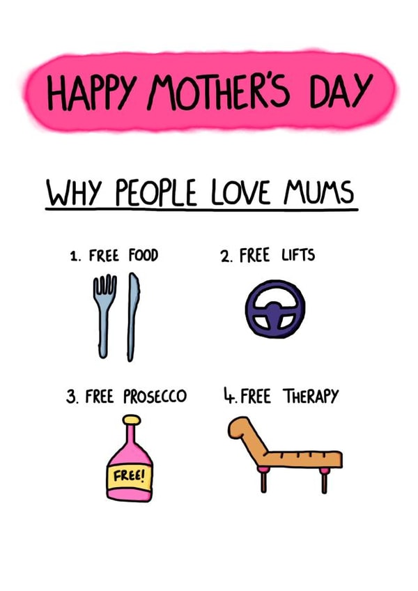 Funny Mothers Day Card - Mum - Why People Love Mums created by I AM NOT AN ARTIST