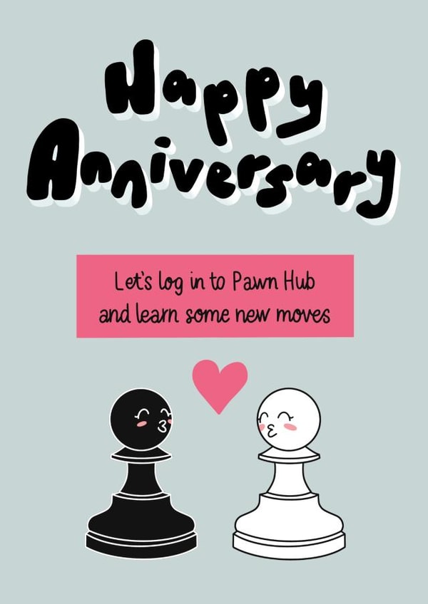 Funny Chess Anniversary Card created by Fonts and Scribbles