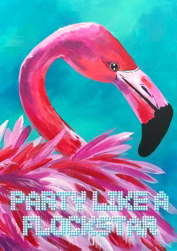 Party like a FLOCKstar flamingo card created by Easely Does It