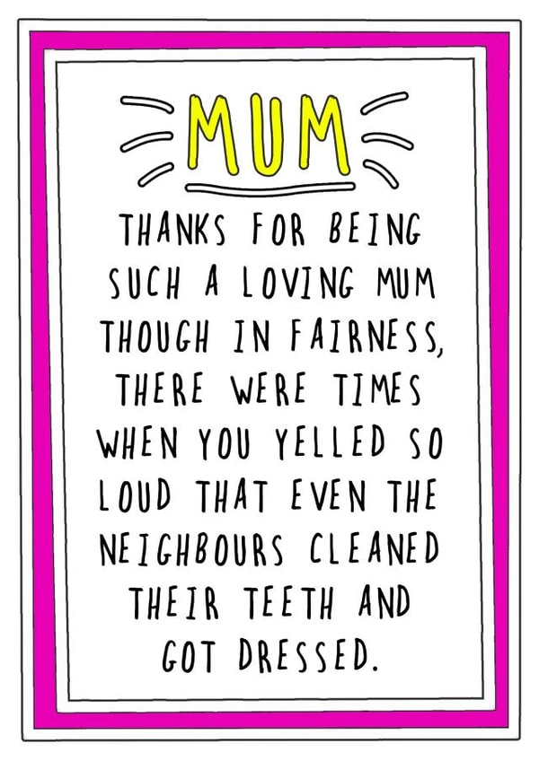 Funny Mothers Day Card - Mum - Thanks For Being Such A Loving Mum created by Go La La!
