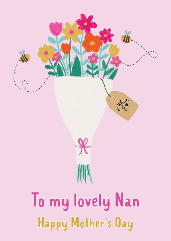Cute Mothers Day Card - Nan - Bouquet - To My Lovely Nan Happy Mothers Day created by Nicole Julia