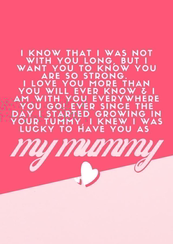 Bereaved Mothers Day Card / Baby loss / Miscarriage created by The Infertile Mum @mummataralouise