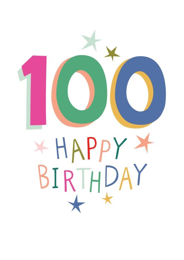 Happy 100th Birthday star card created by Pablo and Pickle Studio