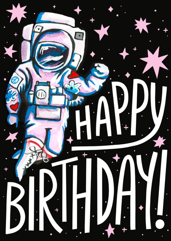 Happy Birthday Fun Astronaut Card created by Kelley Dillon