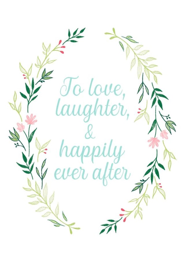Happily Ever After Pretty Floral Wedding Engagement created by by Rachel Manzano